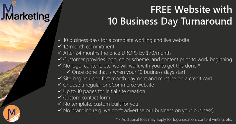 Get your FREE custom-built website today!